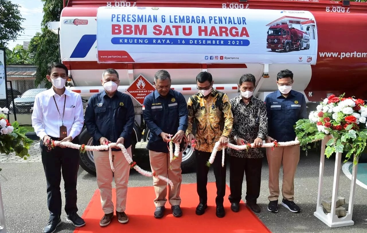 Diresmikan Serentak, 6 Penyalur BBM Satu Harga di Sumatera