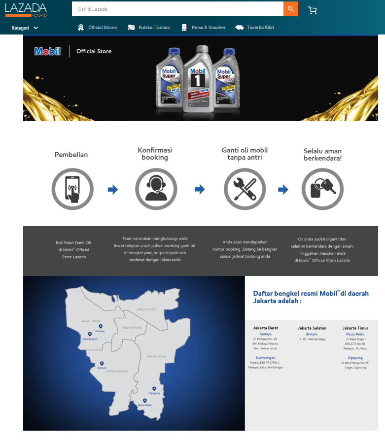 Ganti Pelumas Bisa Lewat Lazada