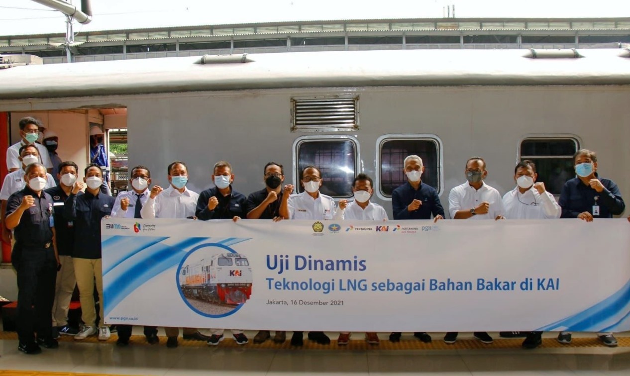 KAI Uji Dinamis Kereta Berbahan Bakar LNG