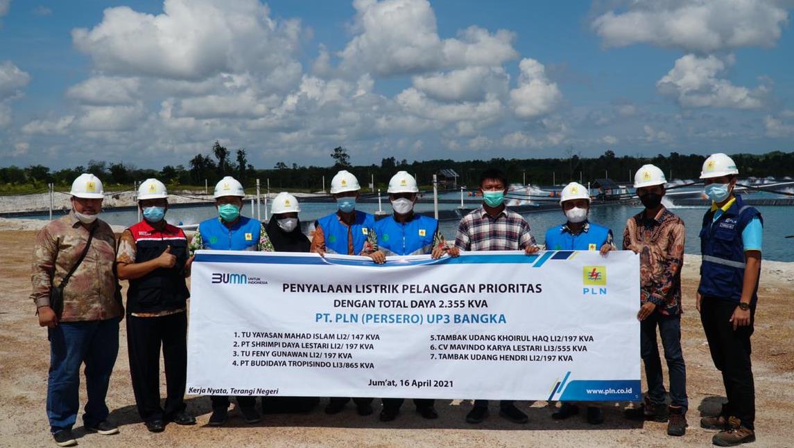 Dukung Ekspor Udang, PLN Listriki 7 Tambak di Bangka