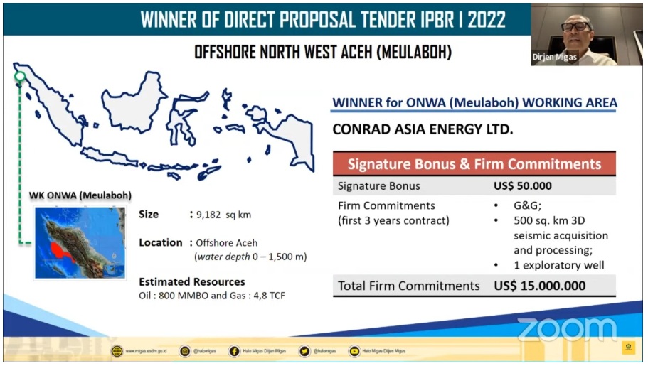 Conrad Asia Energy Menangi Dua WK Migas di Offshore Aceh