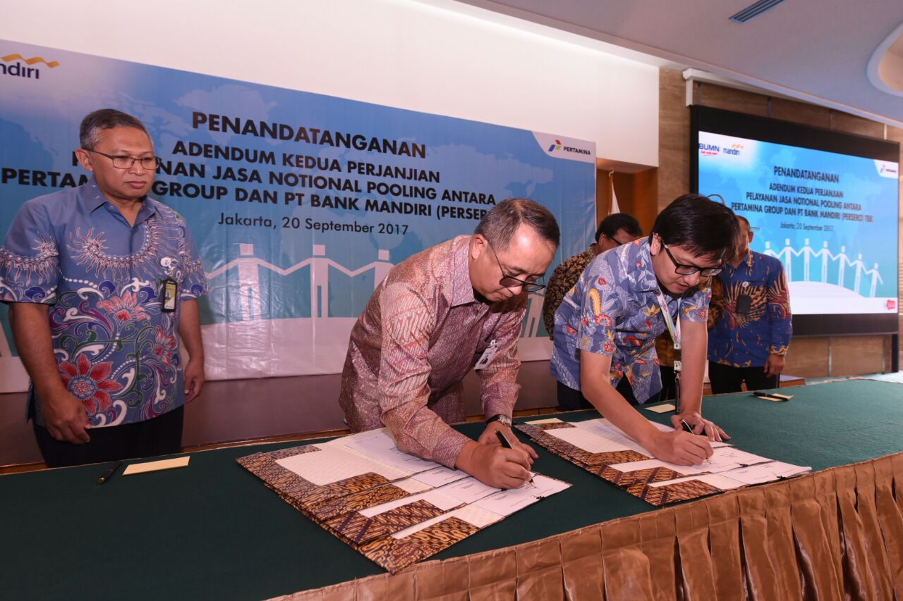 Pertamina-Bank Mandiri Lanjutkan Kerja Sama Optimalisasi Likuiditas Perusahaan