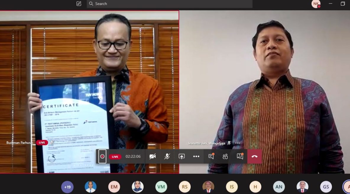 Subholding Upstream Pertamina Raih SMAP ISO 37001:2016