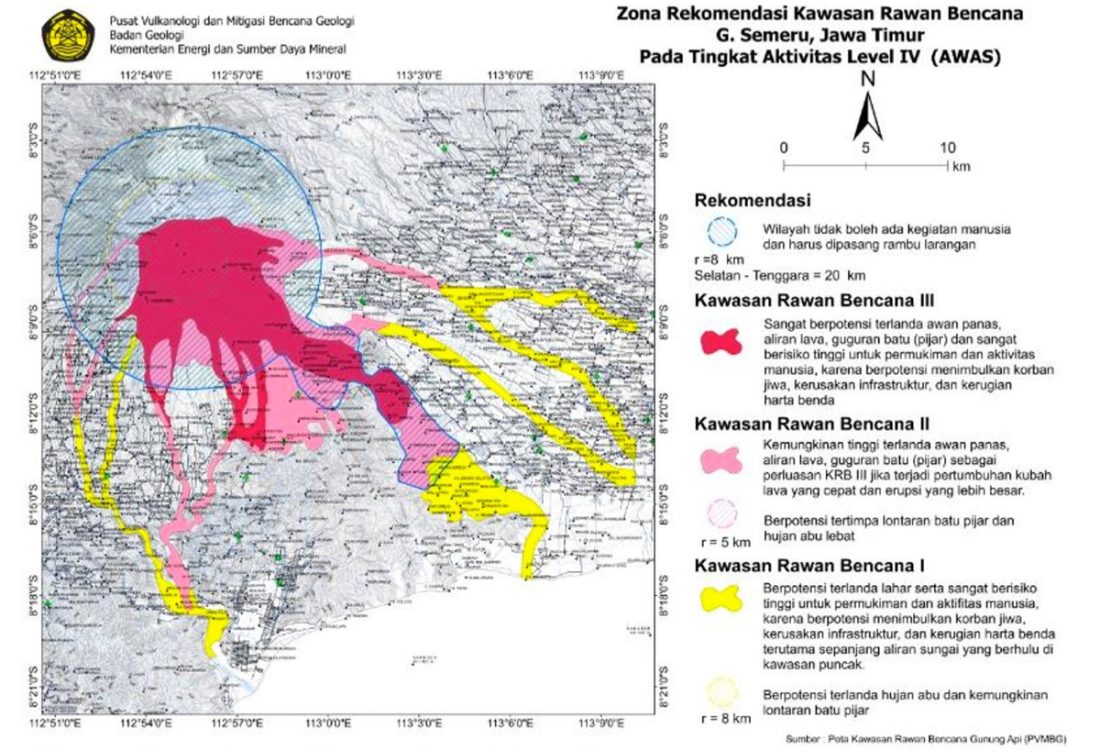 Aktivitas Gunung Api Semeru Naik Ke Level IV (AWAS)